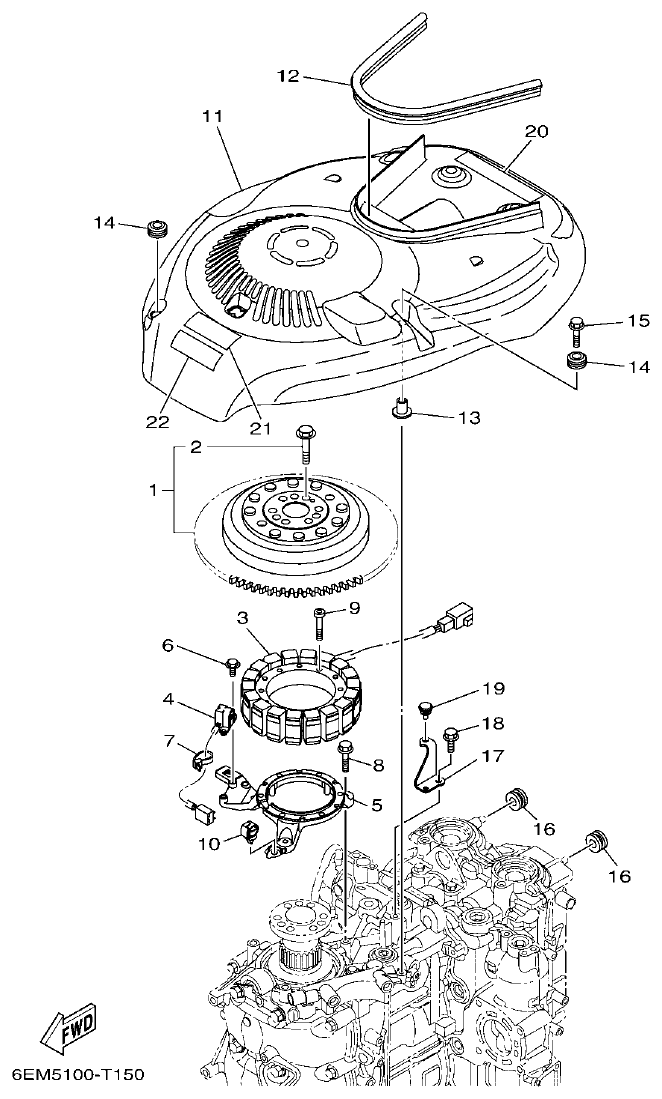 Yamaha F130AET, FL130AET GENERATOR parts diagram